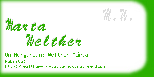 marta welther business card